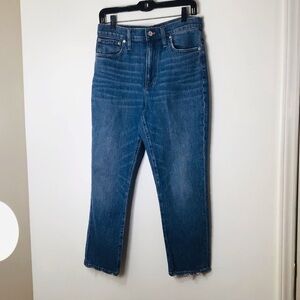 MADEWELL  jeans women 28 blue high rise slim crop Boyfriend classic denim